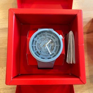 Swatch Men's C-Blue Blue Dial Watch - SB03N100